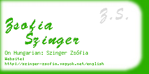 zsofia szinger business card